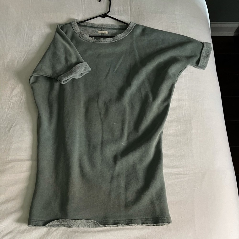 Silence + Noise green cotton t-shirt dress.